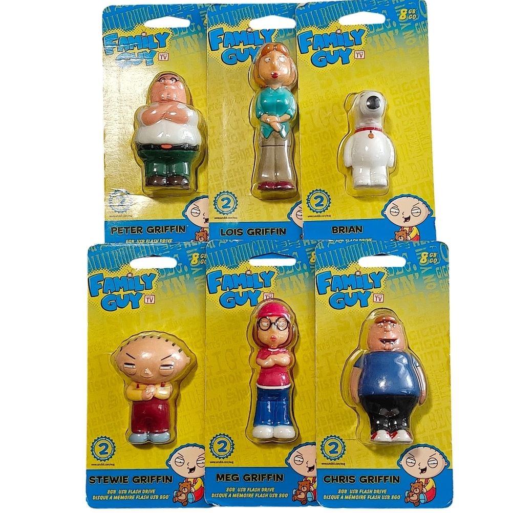 FAMILY GUY NWOT 8gb USB Flash Deive Set - Whole family w/ Ultra RARE Brian G.